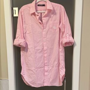 Lauren Ralph Lauren Tunic Pink Pinstripe